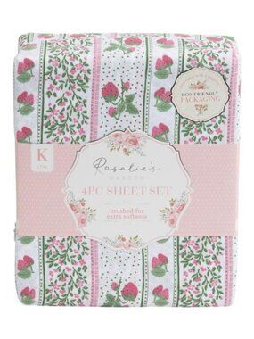 ENVOGUE Strawberry Patchwork Striped Sheet Set